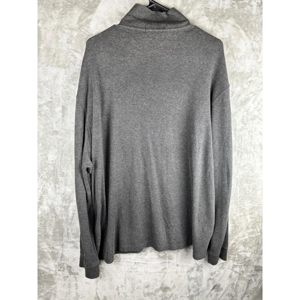 Polo Ralph Lauren Men's Gray Estate Rib Quarter Zip‎ Preppy Heritage Sweater XXL